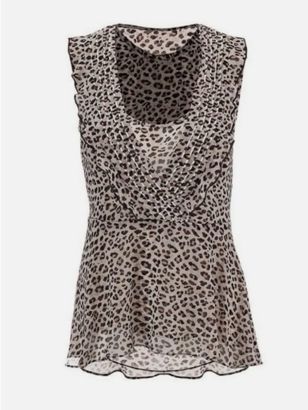 Cabi 2 Pc Flutter Blouse Cheetah Print #3612 Women’s XS